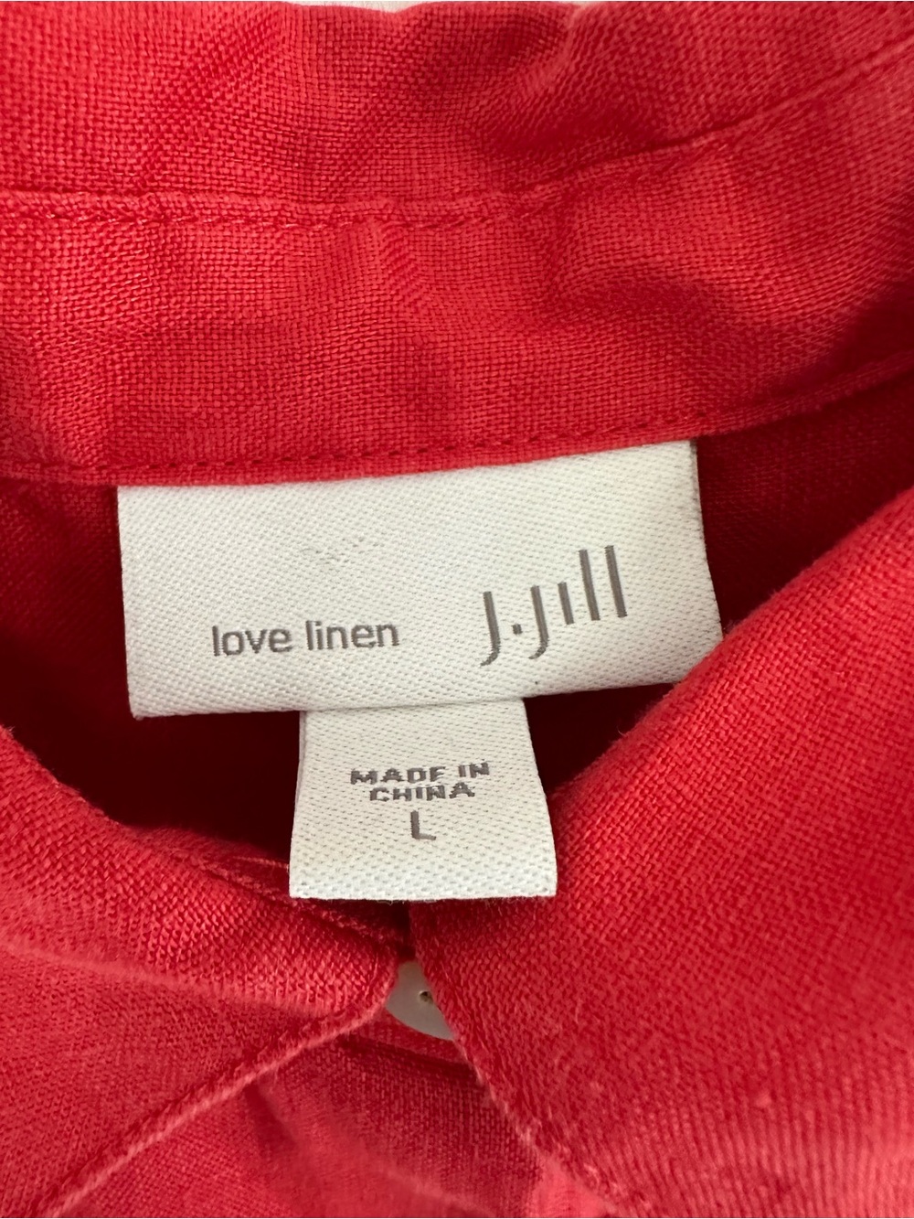 J. Jill Sleeveless Button-Down Linen Tunic Top in Red - Picture 3 of 8